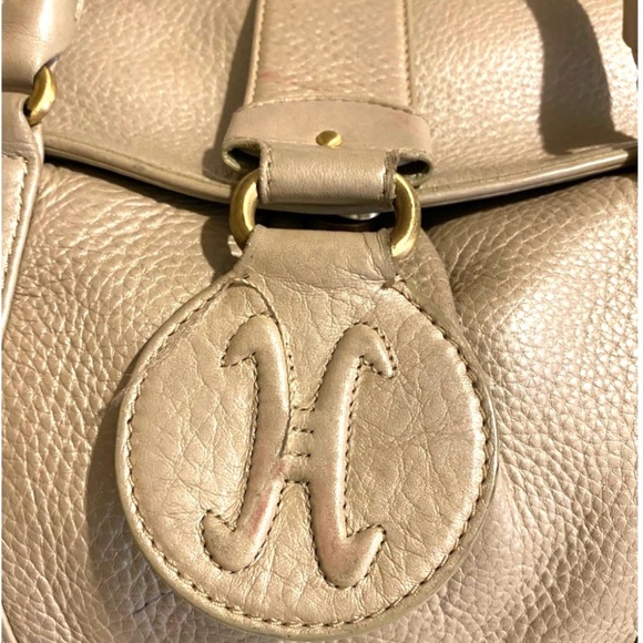 Cole haan Taupe pebbled Leather satchel Bag - Picture 8 of 11